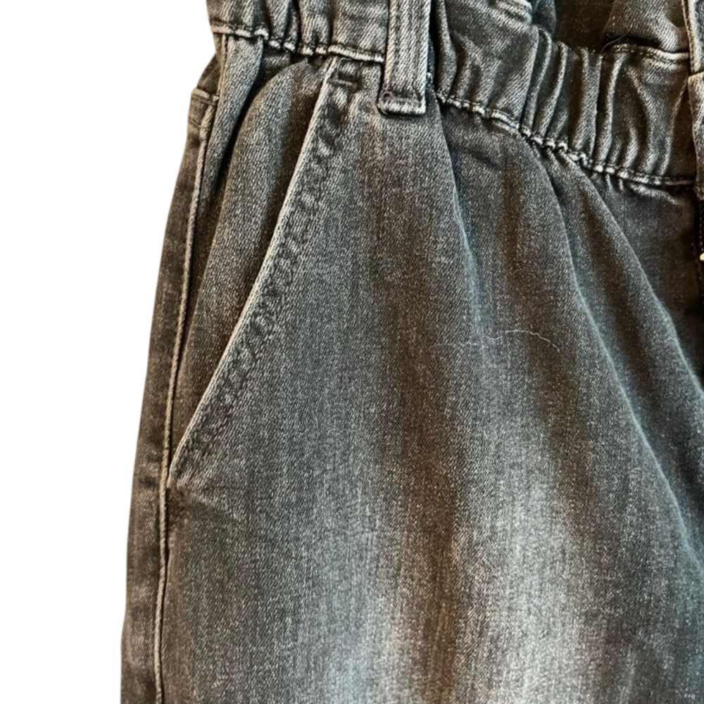 GAP Women Black Paperbag High Rise Tapered Jeans Sz Medium Minimalist Old Money‎ - Picture 3 of 12